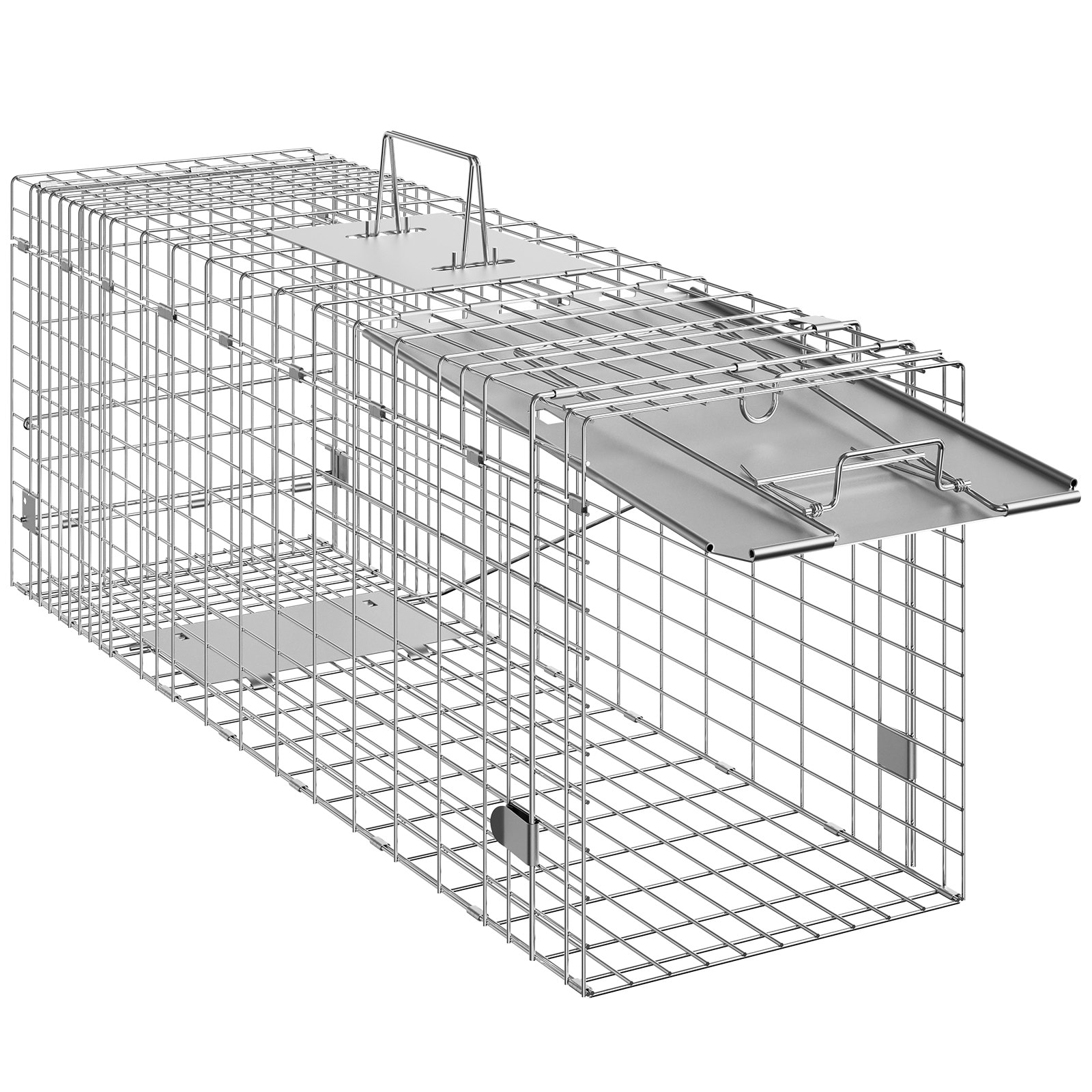 Humane Cat Trap Galvanized Iron Folding Cage For Stray Animals_voghion.com